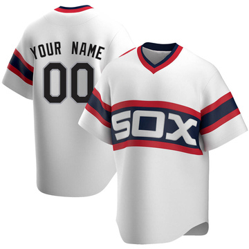 Custom Youth Replica Chicago White Sox White Cooperstown Collection Jersey
