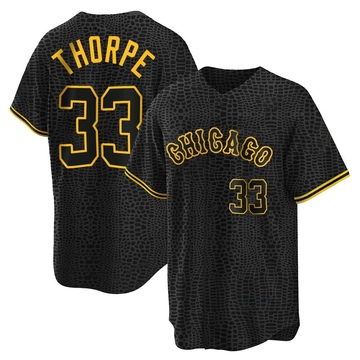Drew Thorpe Men's Replica Chicago White Sox Black Snake Skin City Jersey