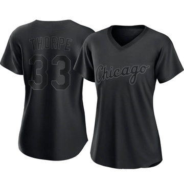 Drew Thorpe Women's Authentic Chicago White Sox Black Pitch Fashion Jersey