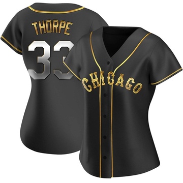Drew Thorpe Women's Replica Chicago White Sox Black Golden Alternate Jersey