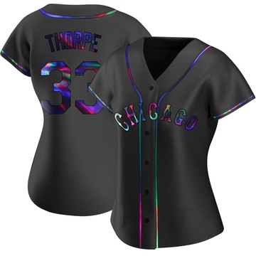 Drew Thorpe Women's Replica Chicago White Sox Black Holographic Alternate Jersey