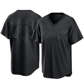 Evan Marshall Men's Replica Chicago White Sox Black Pitch Fashion Jersey