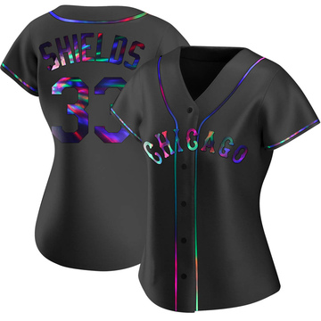 James Shields Women's Replica Chicago White Sox Black Holographic Alternate Jersey