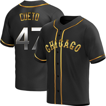 Johnny Cueto Men's Replica Chicago White Sox Black Golden Alternate Jersey