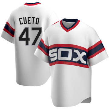 Johnny Cueto Men's Replica Chicago White Sox White Cooperstown Collection Jersey