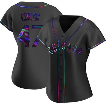 Johnny Cueto Women's Replica Chicago White Sox Black Holographic Alternate Jersey