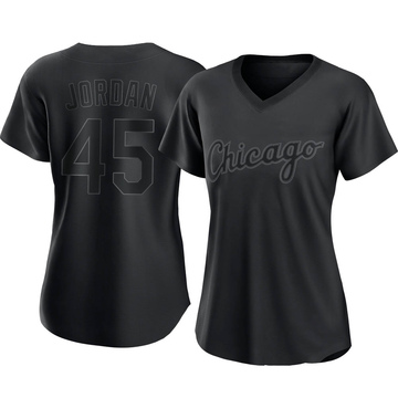 Michael Jordan Women's Replica Chicago White Sox Black Pitch Fashion Jersey