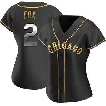Nellie Fox Women's Replica Chicago White Sox Black Golden Alternate Jersey