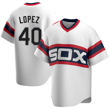 Reynaldo Lopez Men's Replica Chicago White Sox White Cooperstown Collection Jersey