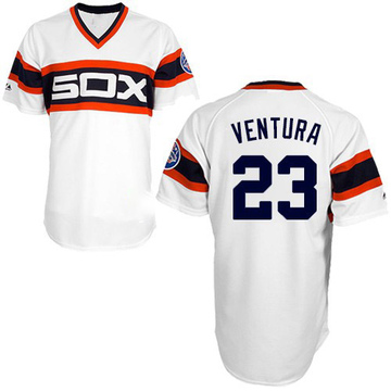 Robin Ventura Men's Authentic Chicago White Sox White 1983 Throwback Jersey