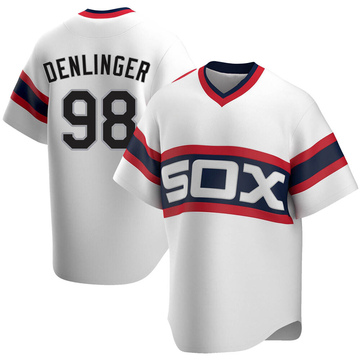 Theo Denlinger Men's Replica Chicago White Sox White Cooperstown Collection Jersey