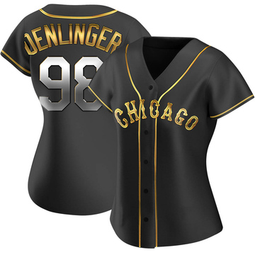 Theo Denlinger Women's Replica Chicago White Sox Black Golden Alternate Jersey