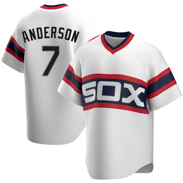 Tim Anderson Men's Replica Chicago White Sox White Cooperstown Collection Jersey