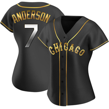 Tim Anderson Women's Replica Chicago White Sox Black Golden Alternate Jersey