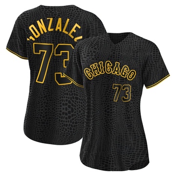 Wikelman Gonzalez Women's Replica Chicago White Sox Black Snake Skin City Jersey