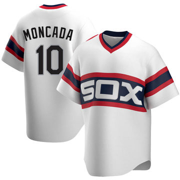 Yoan Moncada Men's Replica Chicago White Sox White Cooperstown Collection Jersey